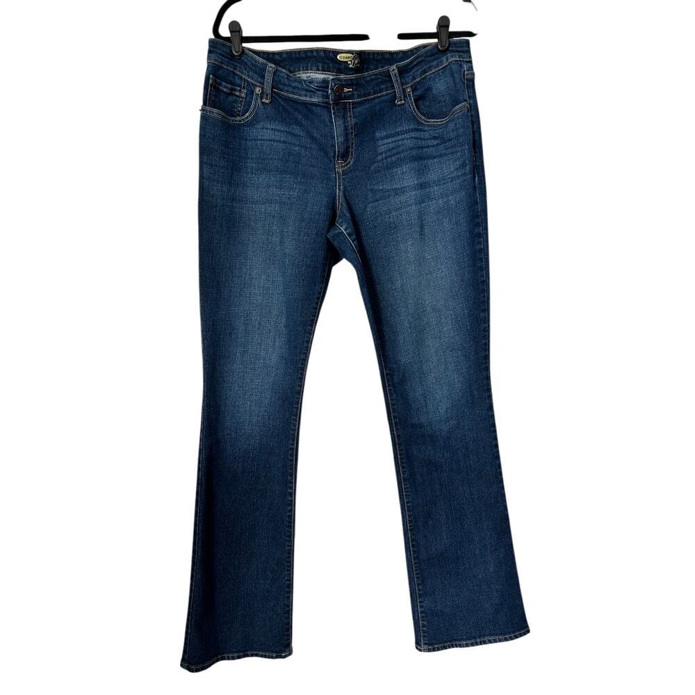 Old Navy The Diva Jeans Size 14 Long Straight Mid Rise Dark Wash Stretch Denim‎